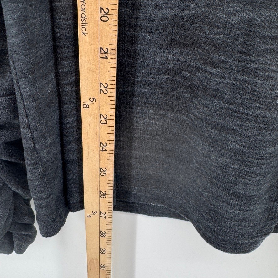 Muk Luks Mens Medium Tall Charcoal Heather Ruched Cuff Long Sleeve Crewneck Top gallery