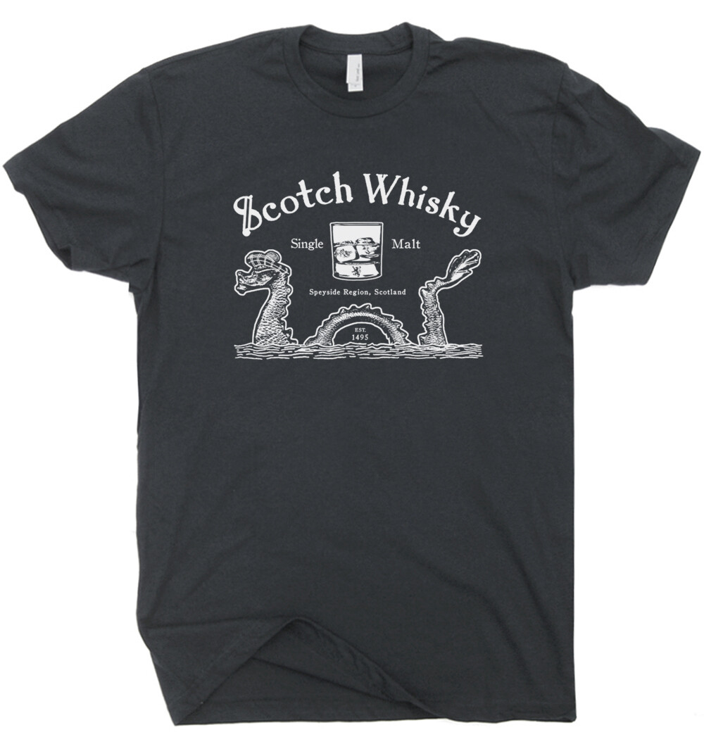 Scotch Whisky T Shirt Loch Ness Monster Irish Scottish Men Scotland Famous Bar gallery