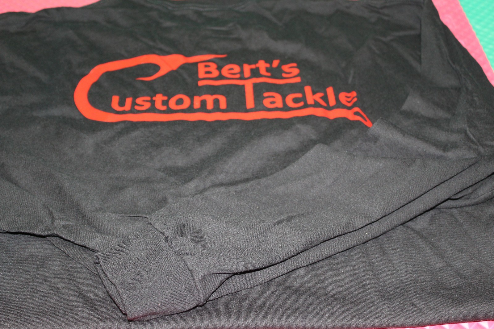 Berts Custom Tackle Black Long Sleeve 50/50 Poly Cotton Dry Blend Choose Size gallery