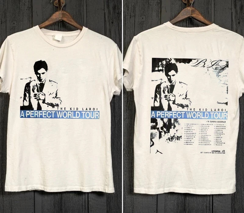 2 Side The Kid Laroi A Perfect World Tour 2026 white color shirt VK11043