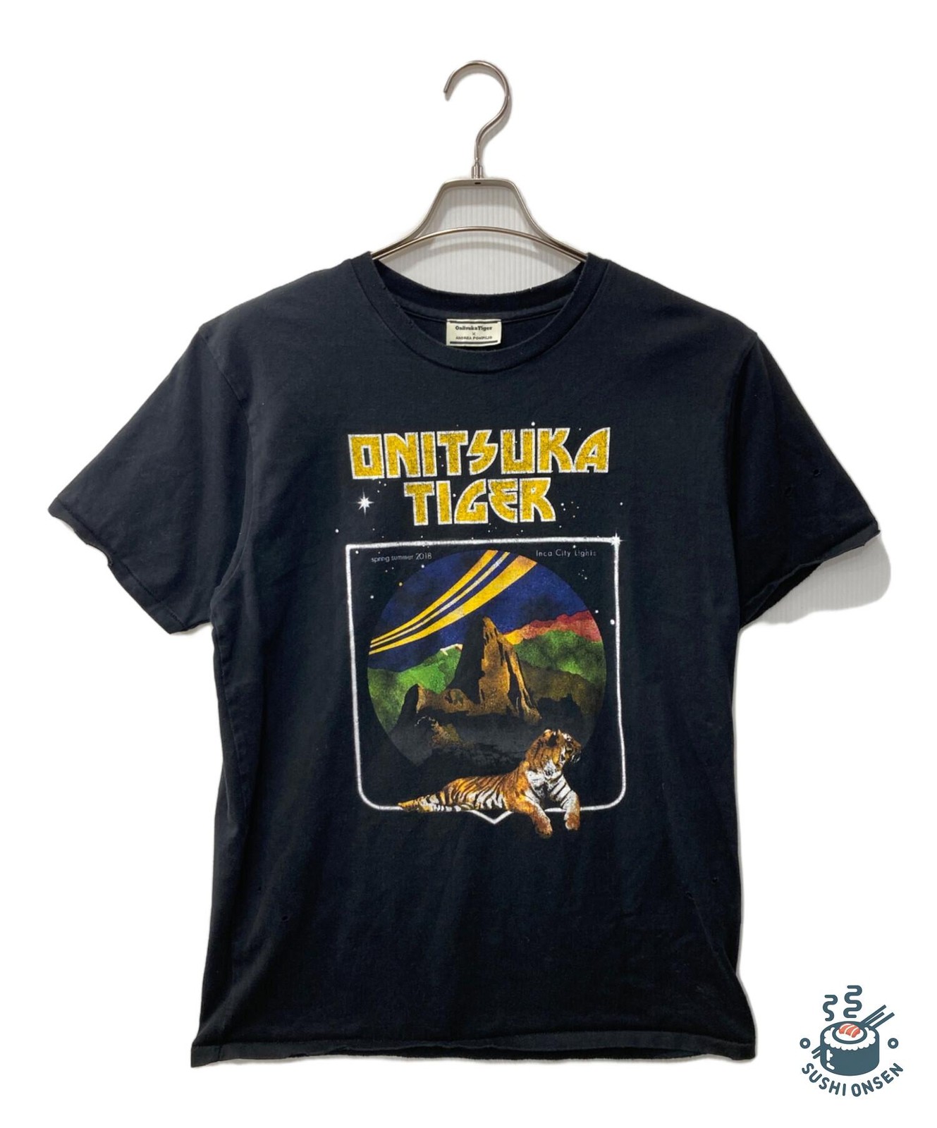 Onitsuka Tiger × ANDREA POMPILIO Printed T-shirt Size: L Black Men OKT125