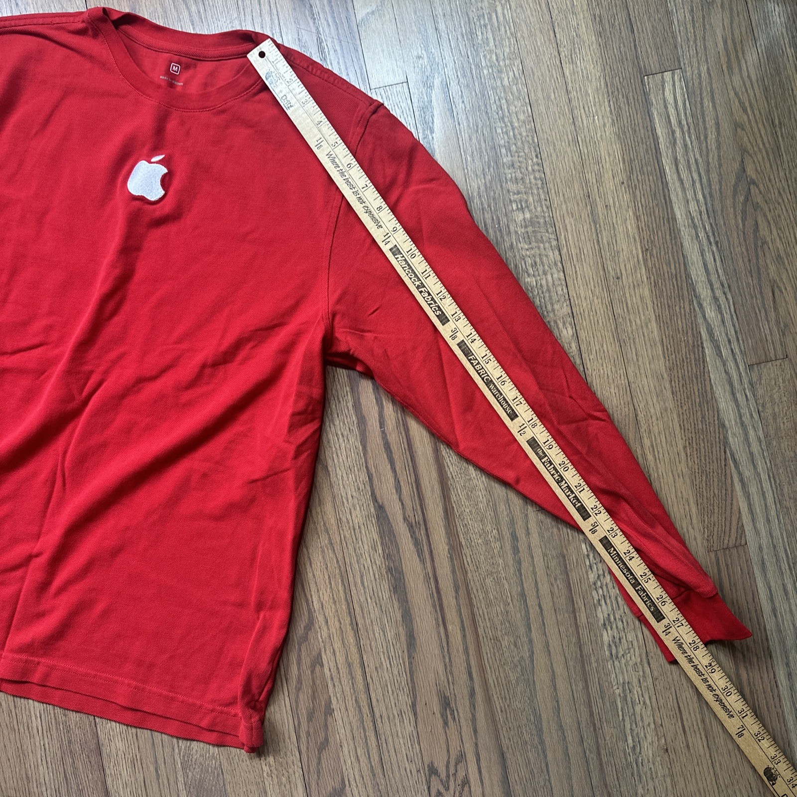 Official Apple Employee Shirt Red & Blue Long Sleeve Embroidered SZ Medium gallery