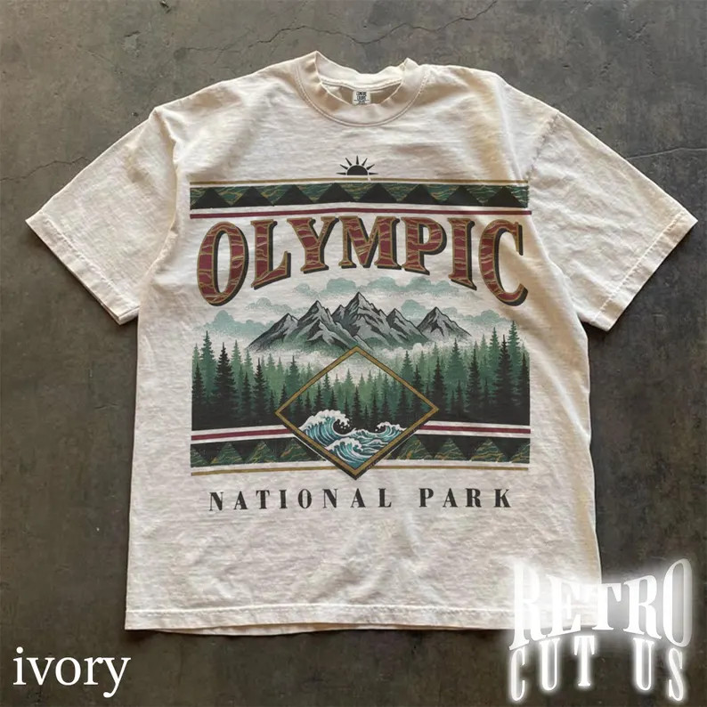 Olympic National Park Vintage Comfort Tee Shirt Nature Outdoors Travel gallery