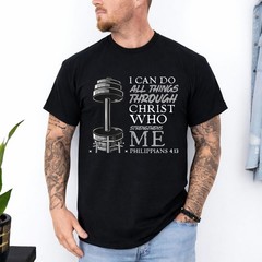 Can Do All Things Weightlifter Christian Gym Bible Verse T-Shirt