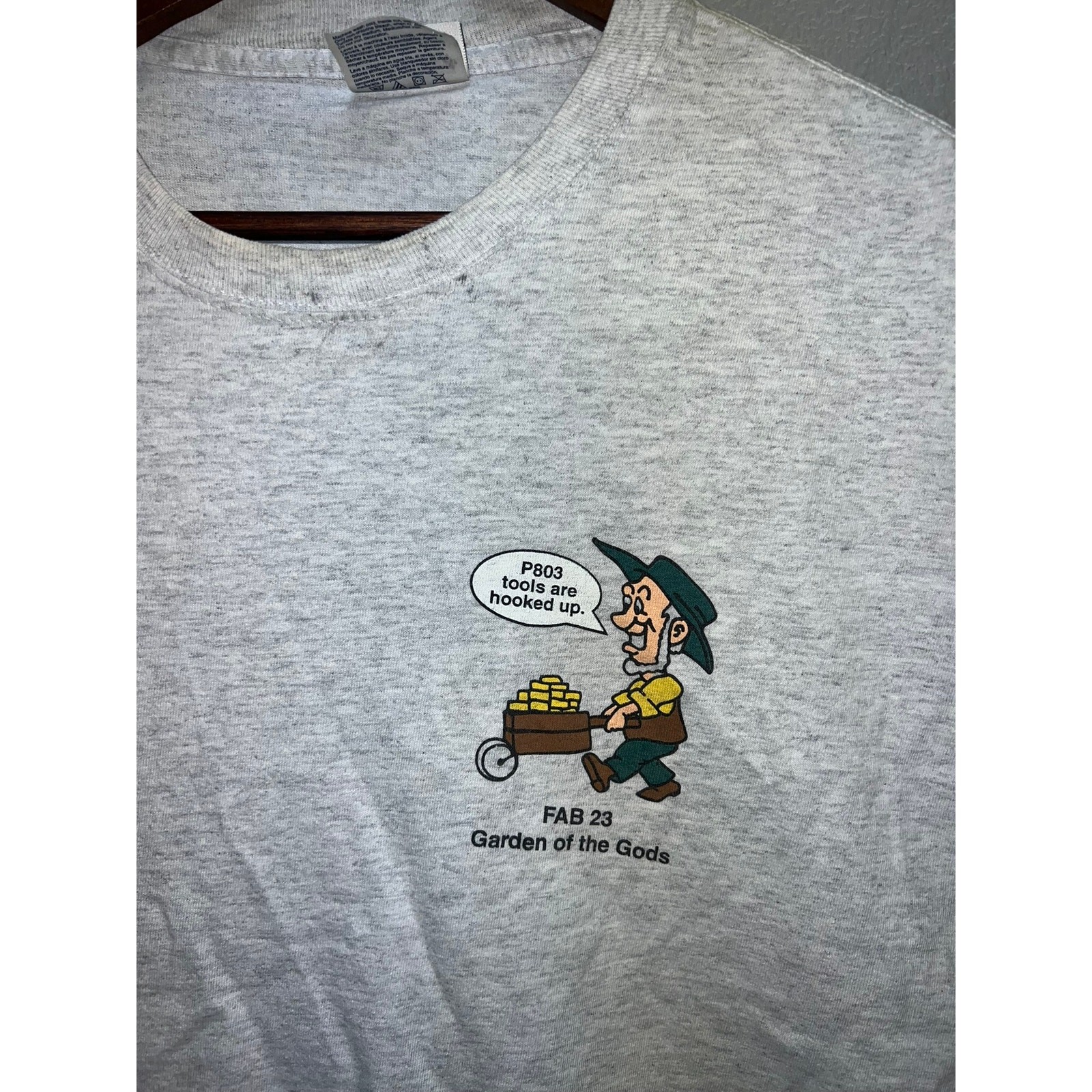 Vintage Garden of The Gods Long Sleeve Shirt P803 2001 Gray Worn Tee Stained XL gallery