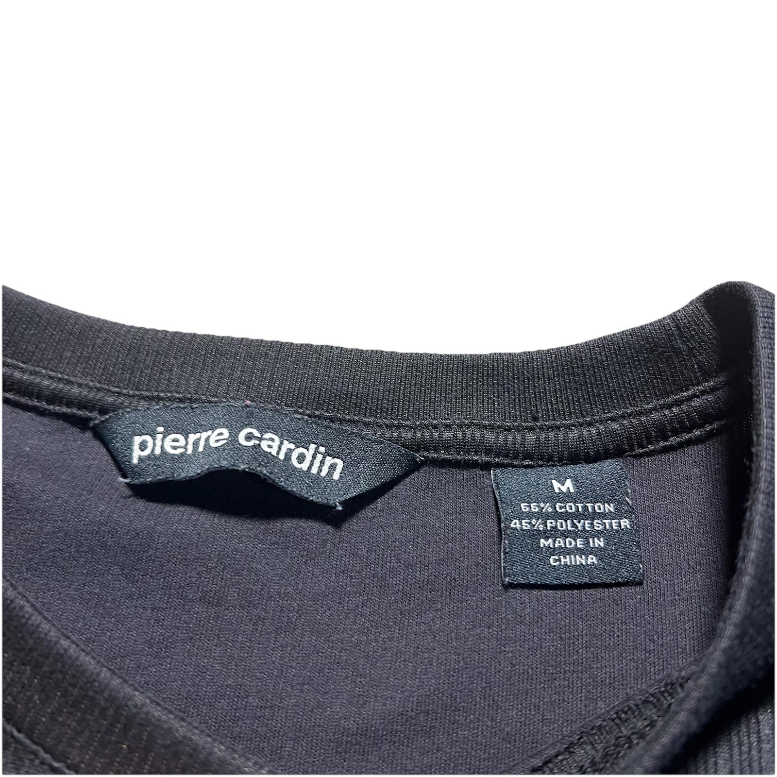 Vintage Pierre Cardin T Shirt Mens M Black Ribbed Minimal Designer gallery