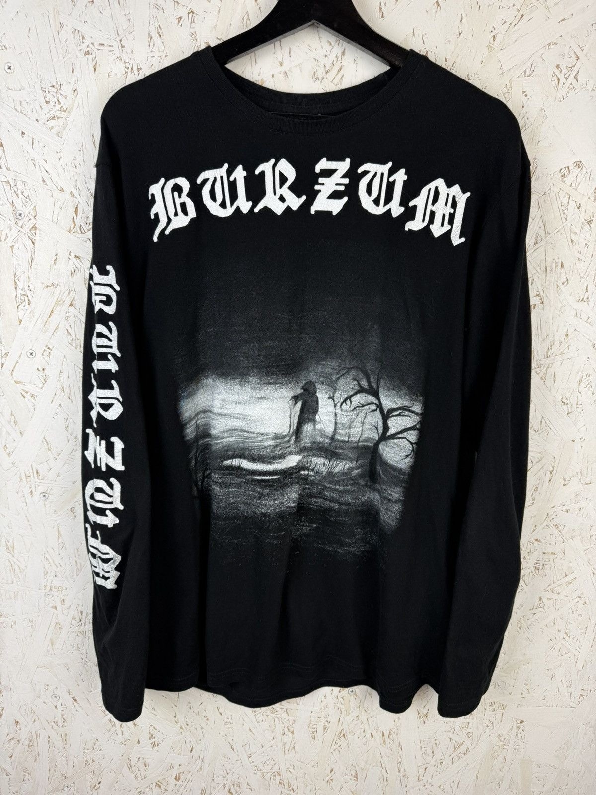 1Burzum Aske Norwegian Black Metal Boot Long Sleeve Black Size ~L Tag Cut