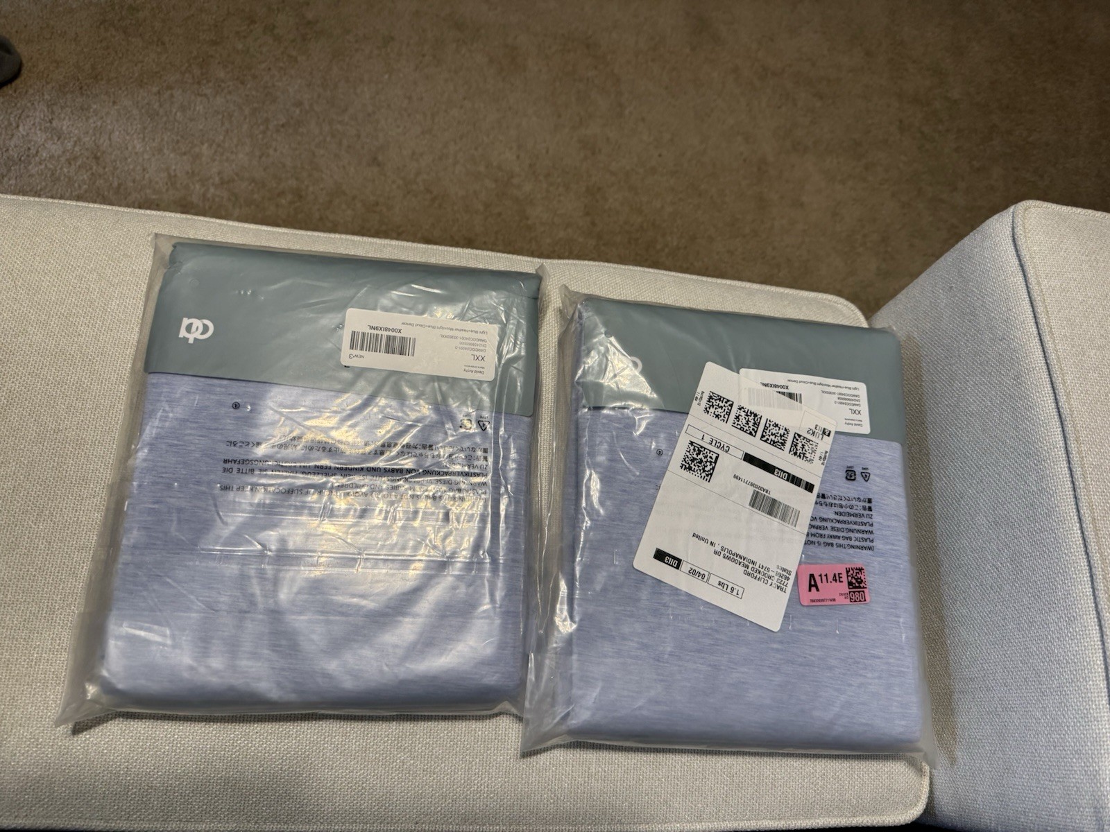 NWT David Archy Undershirt 3 Pack XXL. Light Blue, Heather Blue, and White gallery