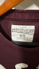 Aeropostale Mens Medium Sweater – Red – 100% Soft Cotton Knit – Embroidered