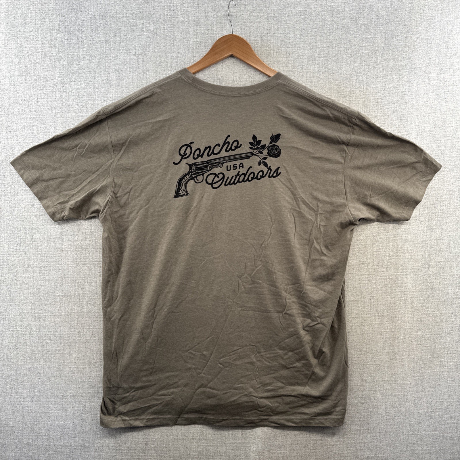 Poncho Outdoors T Shirt Mens 2XL Gray Logo Outdoor Hunting Fishing SAMPLE Adult gallery