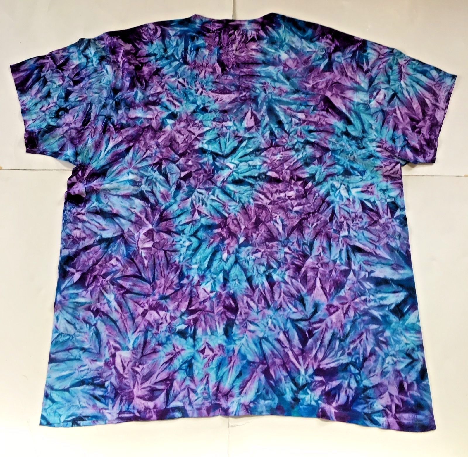 *New* 2XL - Sm Handmade Tie Dye, Blue Raspberry Cruncht Crinkle, Crew or V-Neck gallery