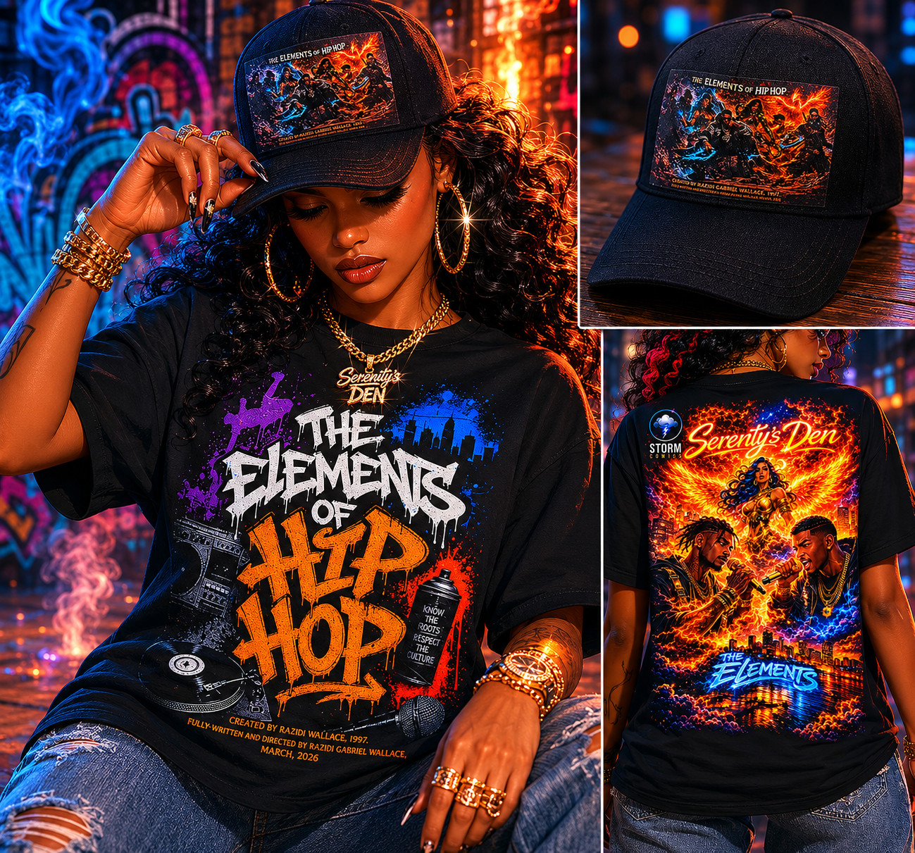 Designer T-Shirt - Sizes L, XL, XXL, XXXL - Elements of Hip Hop - gallery
