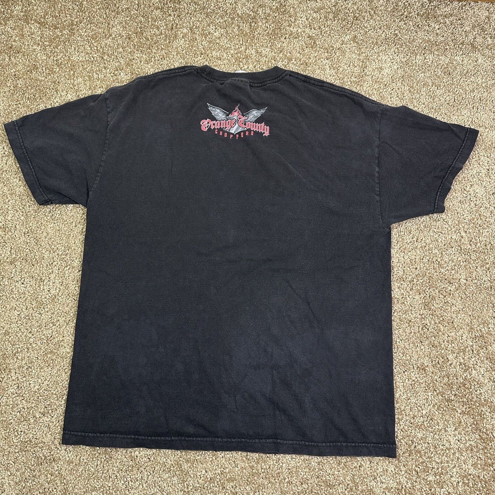 Vintage Y2K Orange County Chopper Flames T-shirt Size XL OCC Biker Motorcycle gallery