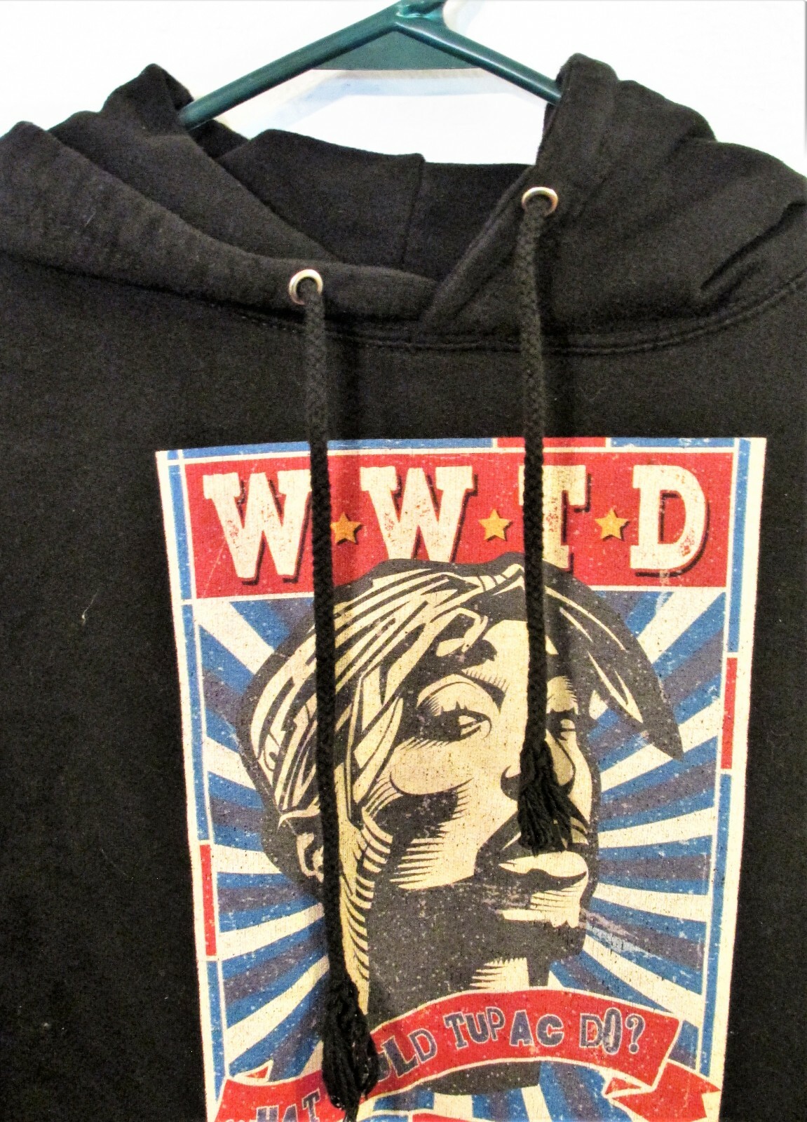 AWDis Inc. What Would Tupac Do? WWTD Black Hoodie Sweatshirt Size S gallery