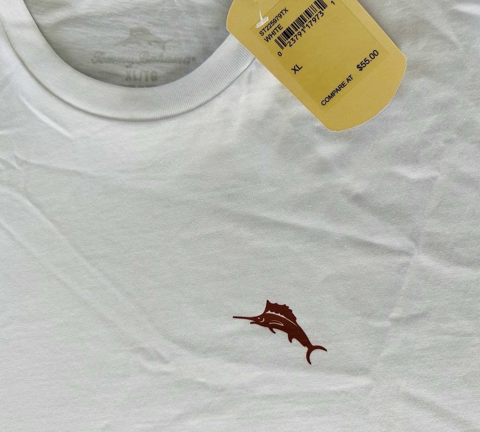 Tommy Bahama Mens RED WHITE & BLUEFIN T-shirt XL White NWT USA Flag America Tuna gallery