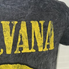 Nirvana Shirt Unisex Small Heather Black Smiley Front Graphic Distressed 2022