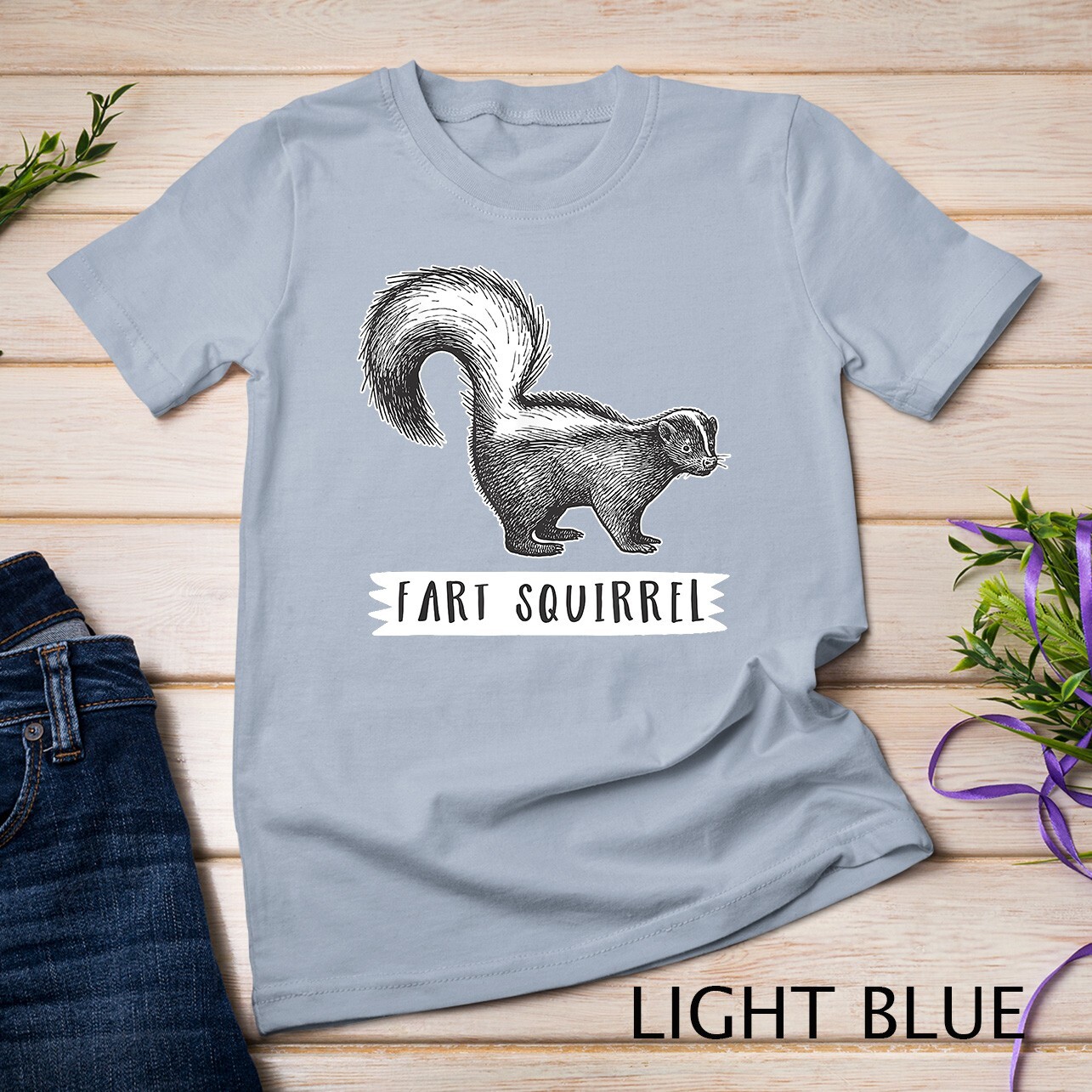 Fart Squirrel Funny Skunk Unisex T-shirt gallery