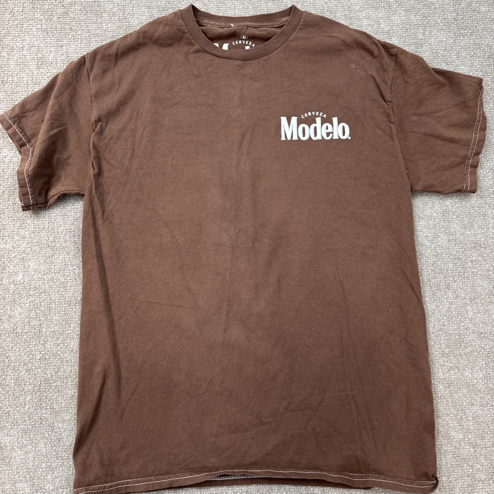 Medium White T-Shirt Modelo Graphic Beer Men's Short Sleeve gallery