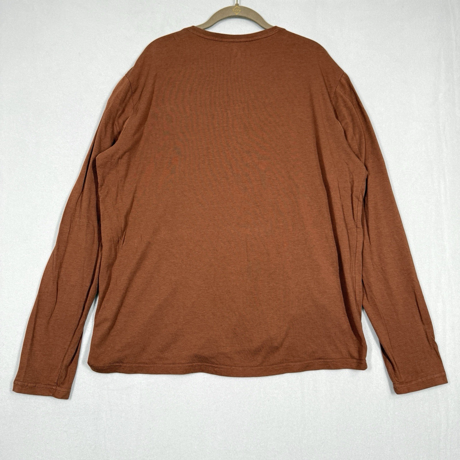 Free Fly Shirt Mens XL Henley Bamboo Blend Long Sleeve Rust Brown Minimalist gallery