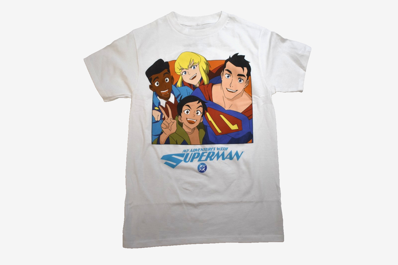 DC Comics My Adventures With Superman Mens Group Photo White Shirt New XS-3XL gallery