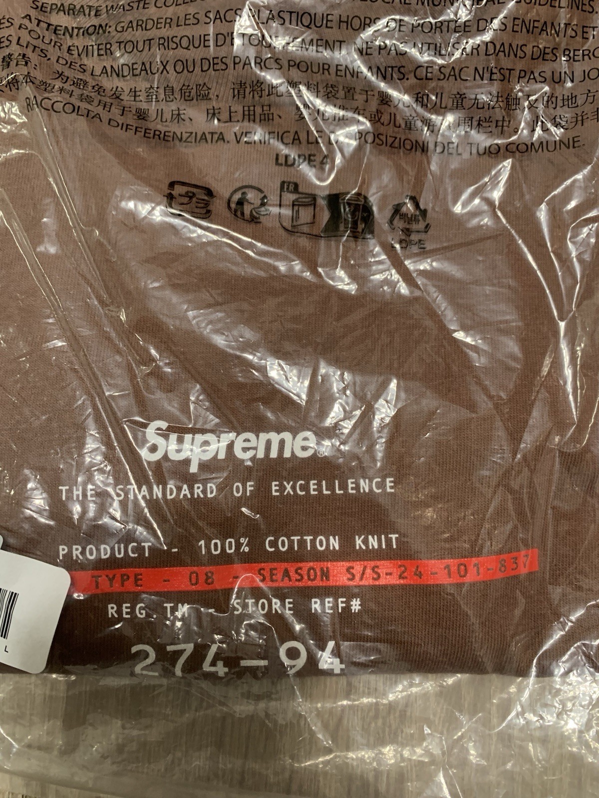 Supreme 'Standard' Brown Tee SS24 Size LARGE 100% Authentic NEW Ships Fast gallery
