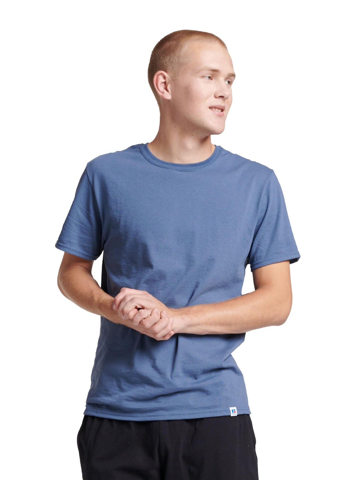 Russell Athletic Mens Cotton Performance Short Sleeve Medium, Vintage Blue