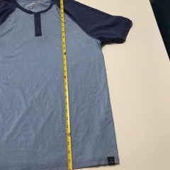 NWT Flag & Anthem Men’s Henley Raglan Tee Blue Short Sleeve Size Small
