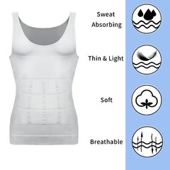 3 Pack Men Compression Shirts Slimming Body Shaper Vest Tummy Control Shapewear
