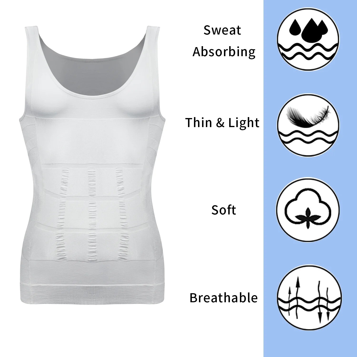 3 Pack Men Compression Shirts Slimming Body Shaper Vest Tummy Control Shapewear gallery
