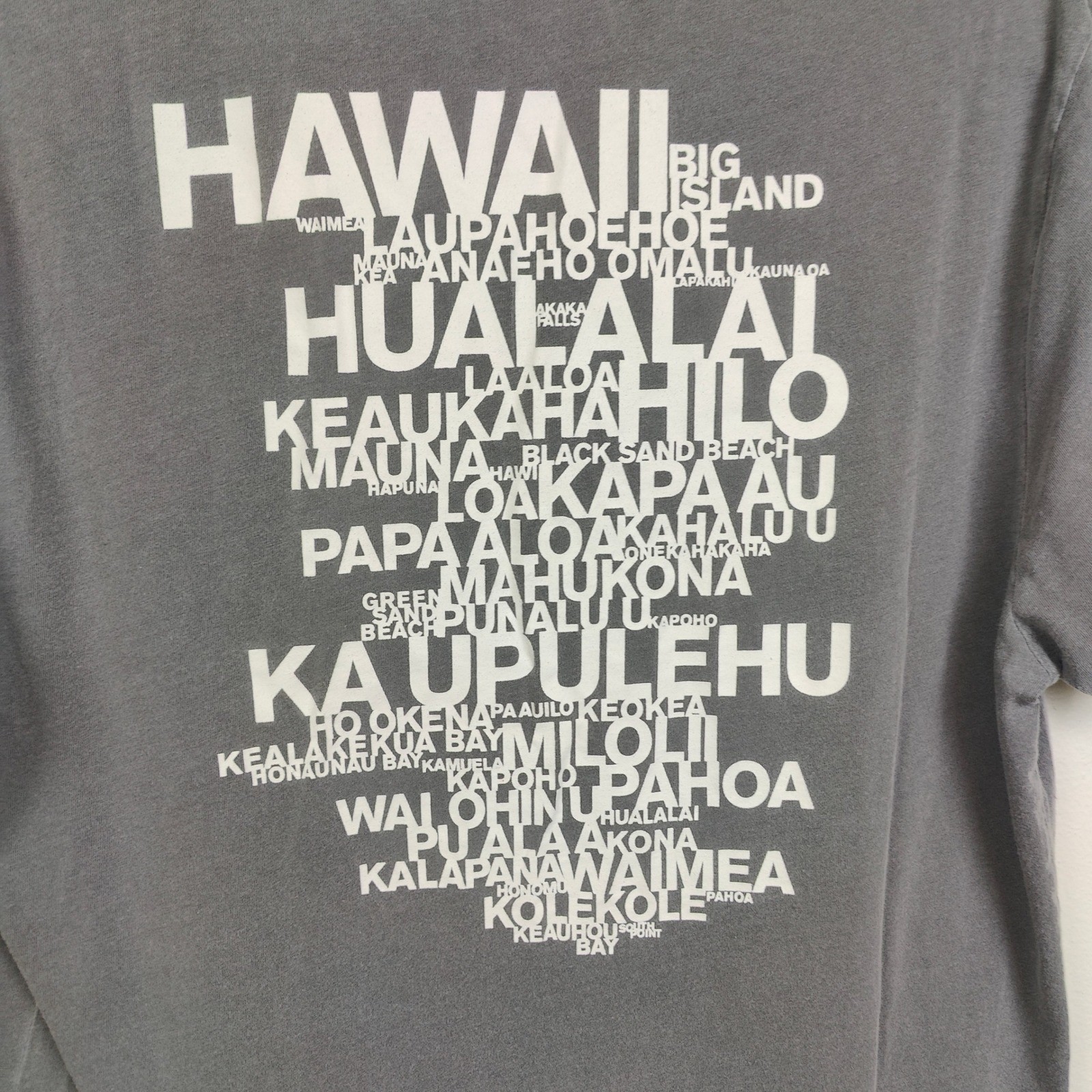 James Perse T-Shirt Mens 2 Medium Grey Hawaii Graphic Crew Neck Combed Cotton gallery