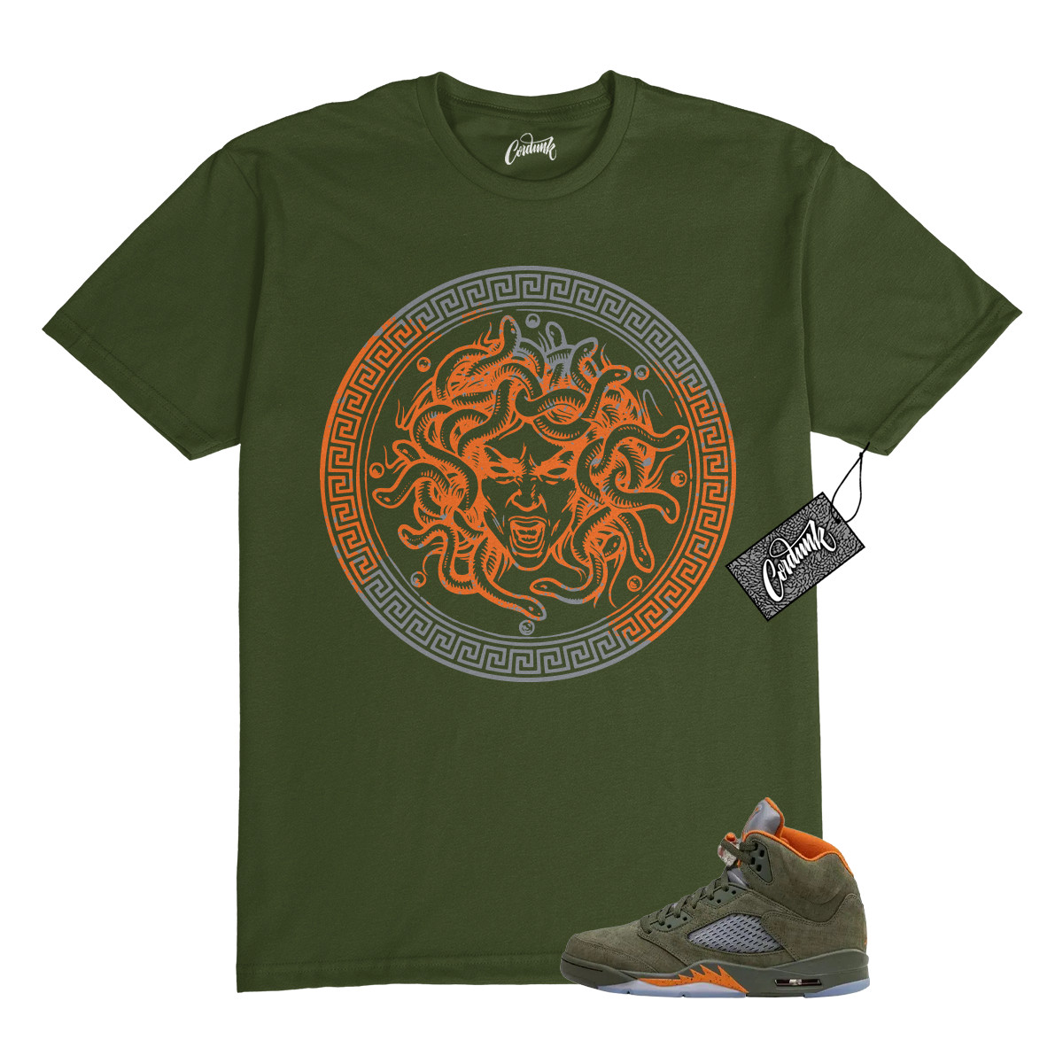 5 Olive Army Solar Orange Black Grey T Shirt Match CLP