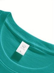 Men’s Classic Solid Plain Cotton Round Hem Scallop Essentials Tshirt S-2XL