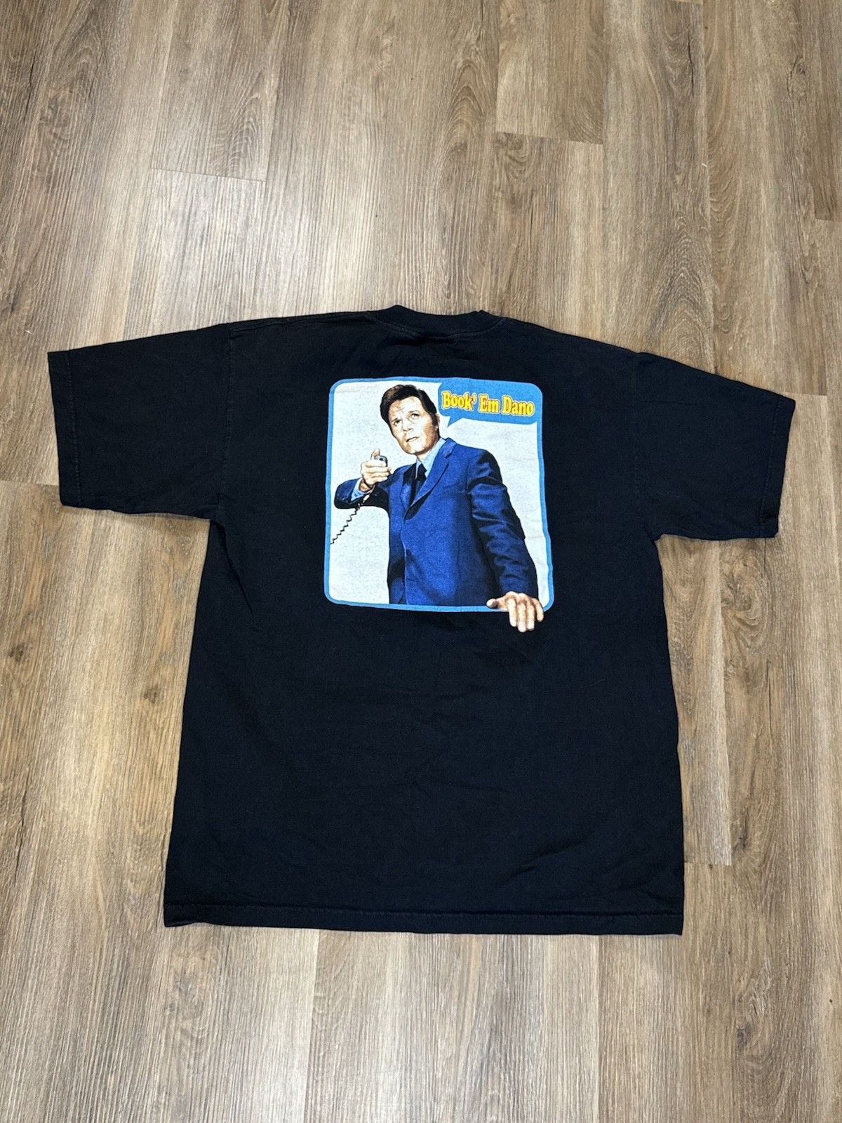 Vtg Hawaii Five O Shirt XL Black Graphic Short Sleeve “Book em Dan-O” T Shirt gallery