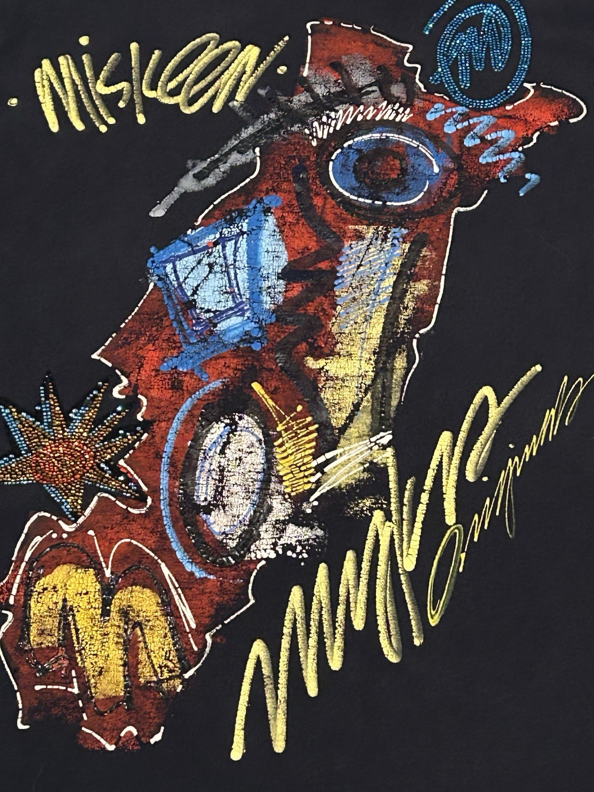 Vintage Y2K Miskeen Originals Men's 3XL Black Hand Painted Shirt Skate Hip Hop gallery