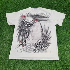 Skeleton Skull Shirt Large 21×26 White