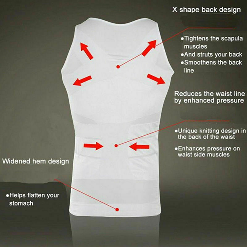 US Men Durable Body Toning Shirt Belly Torso Vest Compression Underwear Tank Top gallery