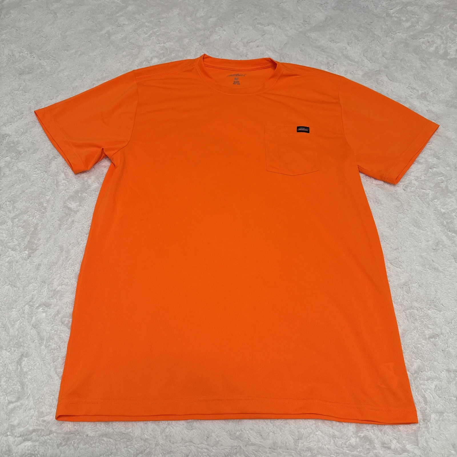 Dickies Neon Orange Heavyweight Pocket Work Tee Shirt Mens XLT Short Sleeves