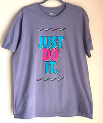 Nike Retro Graphic “Just Do It.” Swoosh Purple Tee Shirt Adult Size 2XL