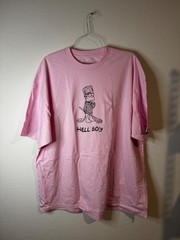 Superr Radical Hell Boy Bart Simpson Men’s MEDIUM Pink T-Shirt- (SEALED/NEW)