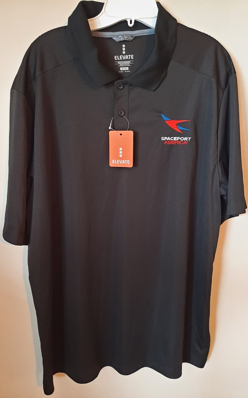 Spaceport USA Polo Black Shirt Size XL Logo Embroidered-- NWT gallery