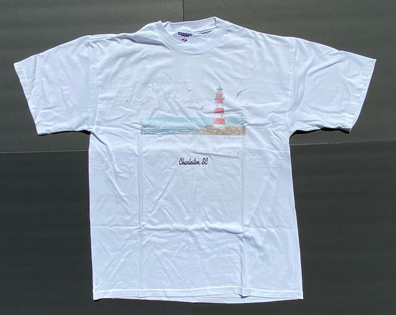 VTG 1990 Charleston South Carolina Lighthouse Seagulls Tourist Jerzees T Shirt L gallery