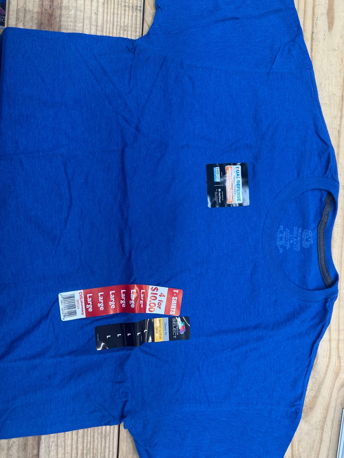 Fruit of the Loom Select Classic Fit T Shirt Short Crew BLUE 10 PACK gallery