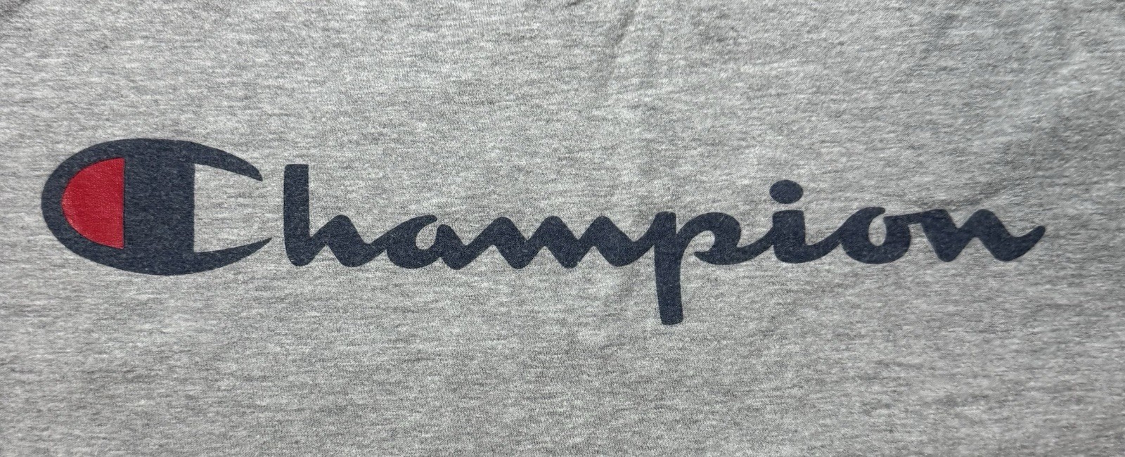 Champion Men's Gray Logo Graphic Print T-Shirt Crew Neck Short Sleeve Size M gallery