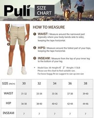 PULI Men’s Golf Dress Shorts Flat Front Hybrid 7 Inch Lightweight 38, Khaki
