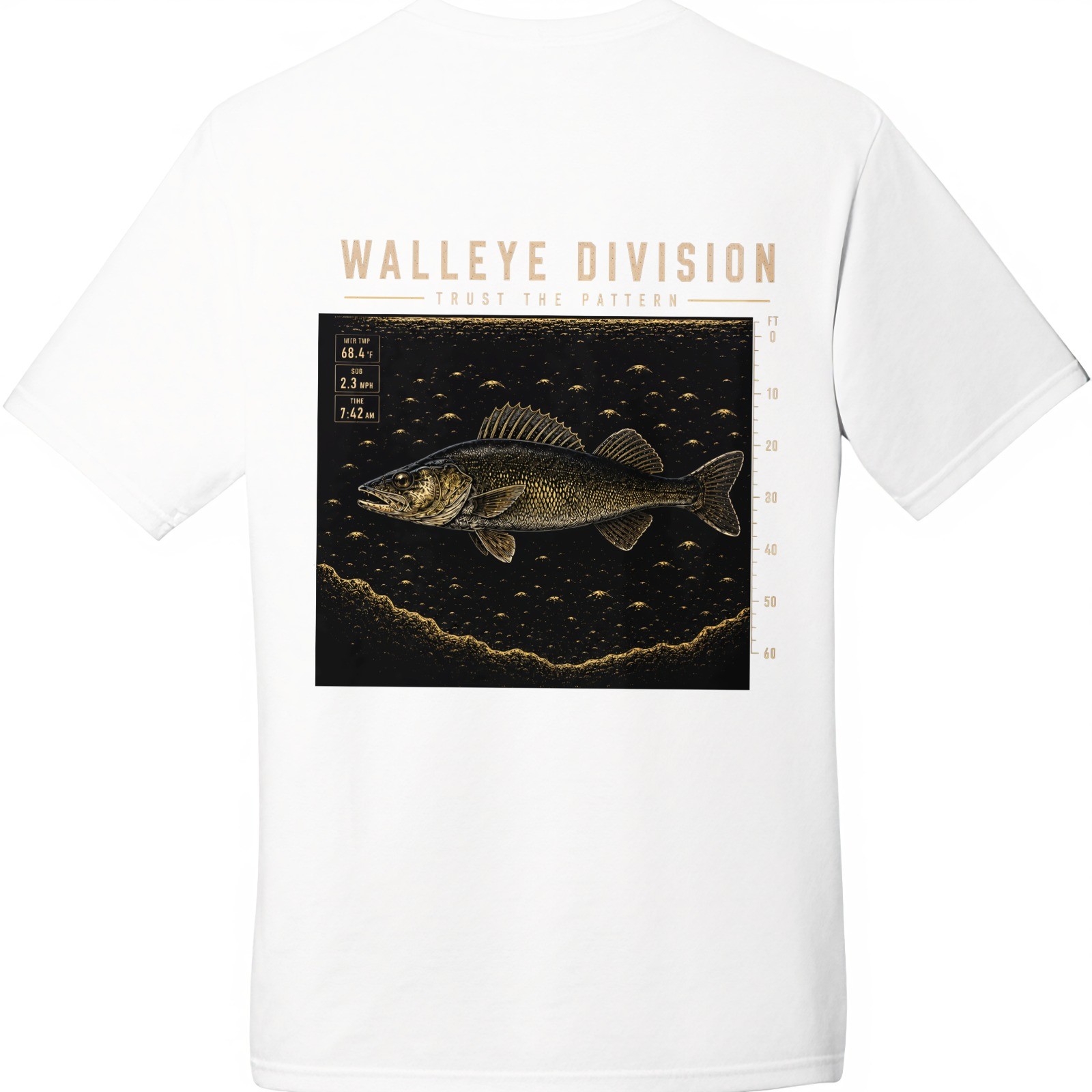 Walleye Division Fishing T-Shirt "Trust The Pattern" Sonar Angler Tee gallery