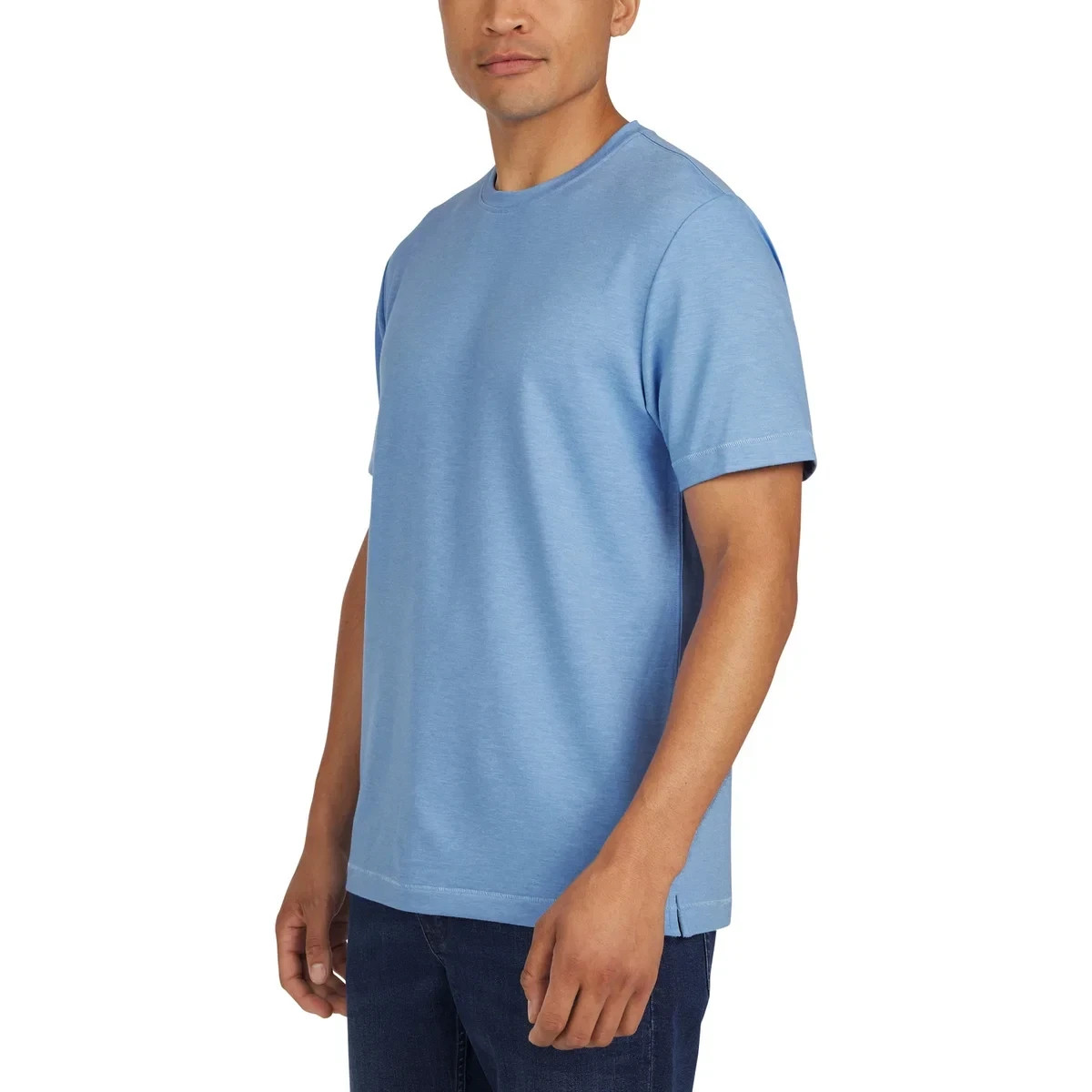 Lands' End Men's Classic Fit 4-Way Stretch Tee, Blue, Size S gallery