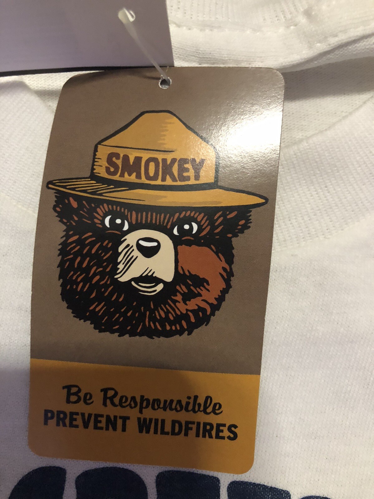 NWOT Smokey the Bear Less Screen Time More Green Time Forest Fires Adult T-shirt gallery