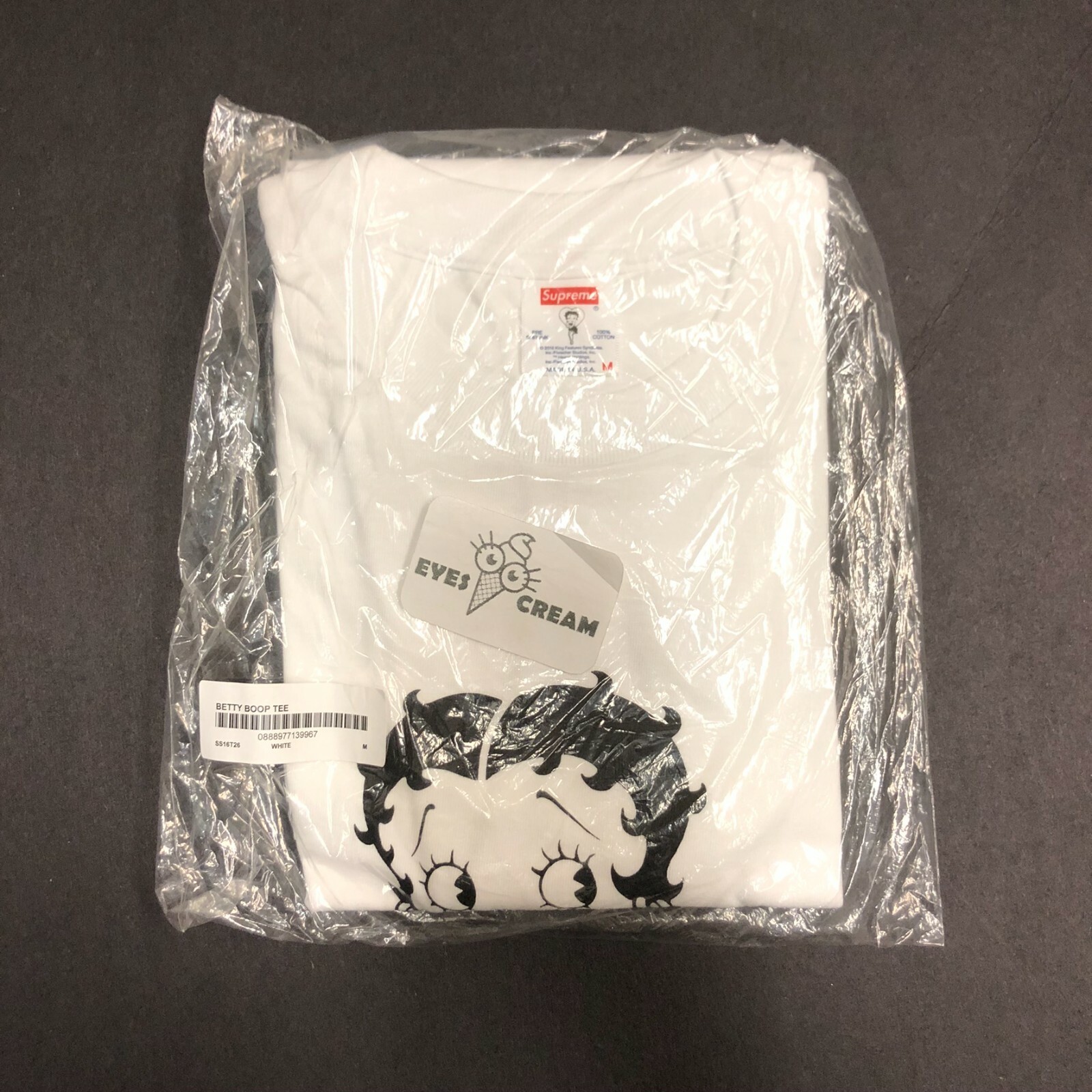 DS SS16 Supreme x Betty Boop Tee White Box Logo Size M Rare bogo gallery