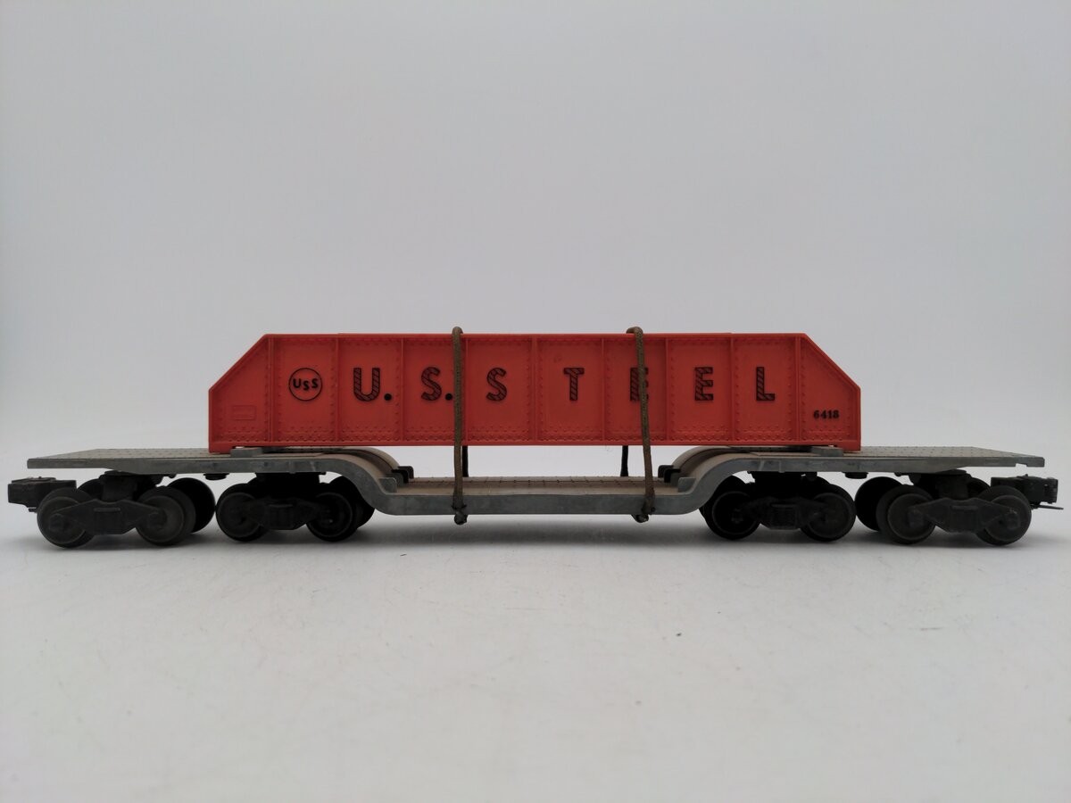 Lionel 6418 Vintage O 4 Truck Die-Cast Machinery Car with Pinkish Red Girders