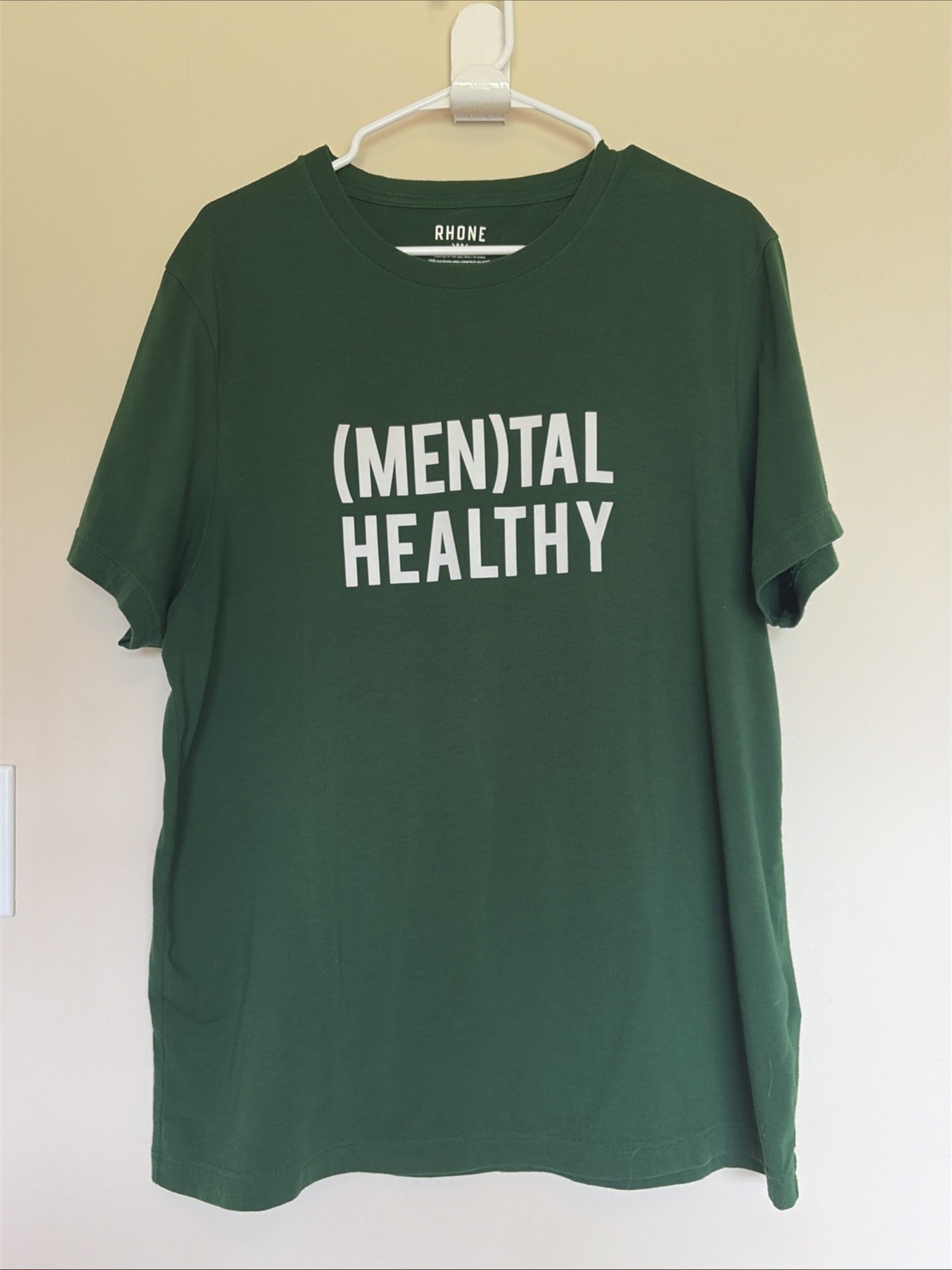 Rhone x MensHealth Green MENTAL HEALTHY Gym Exercise Workout Crewneck T-shirt XL